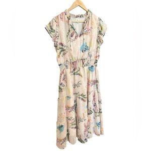 Autres Filles 1X midi Floral Print Women's Dress EUC